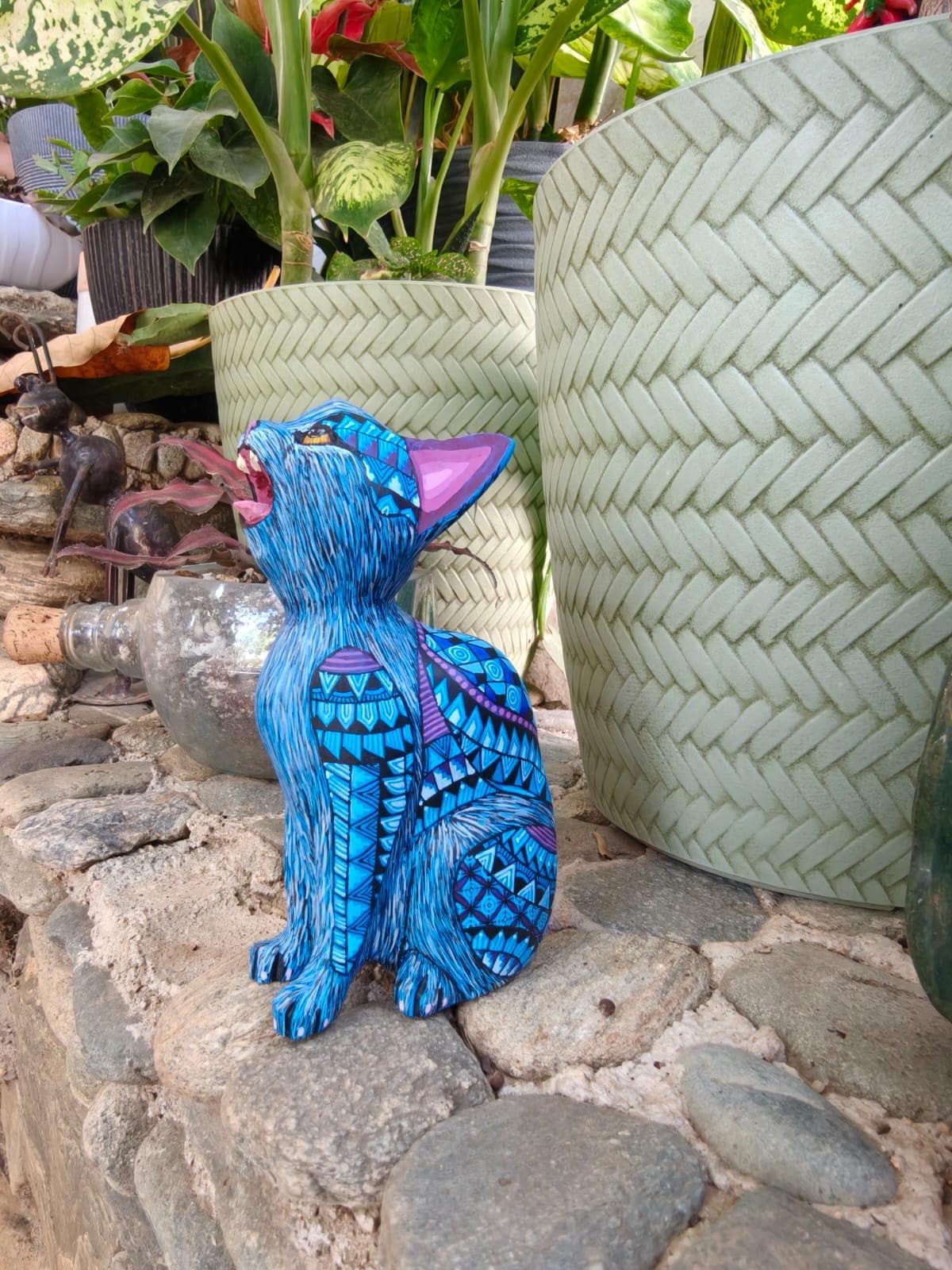 ネコ メキシコ 置物 Mexican cat - 日本