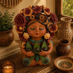 Pachamama-skulptur - Handgjord i Metepec Moder Jord-lerafigur, Spirituell folkkonst 16