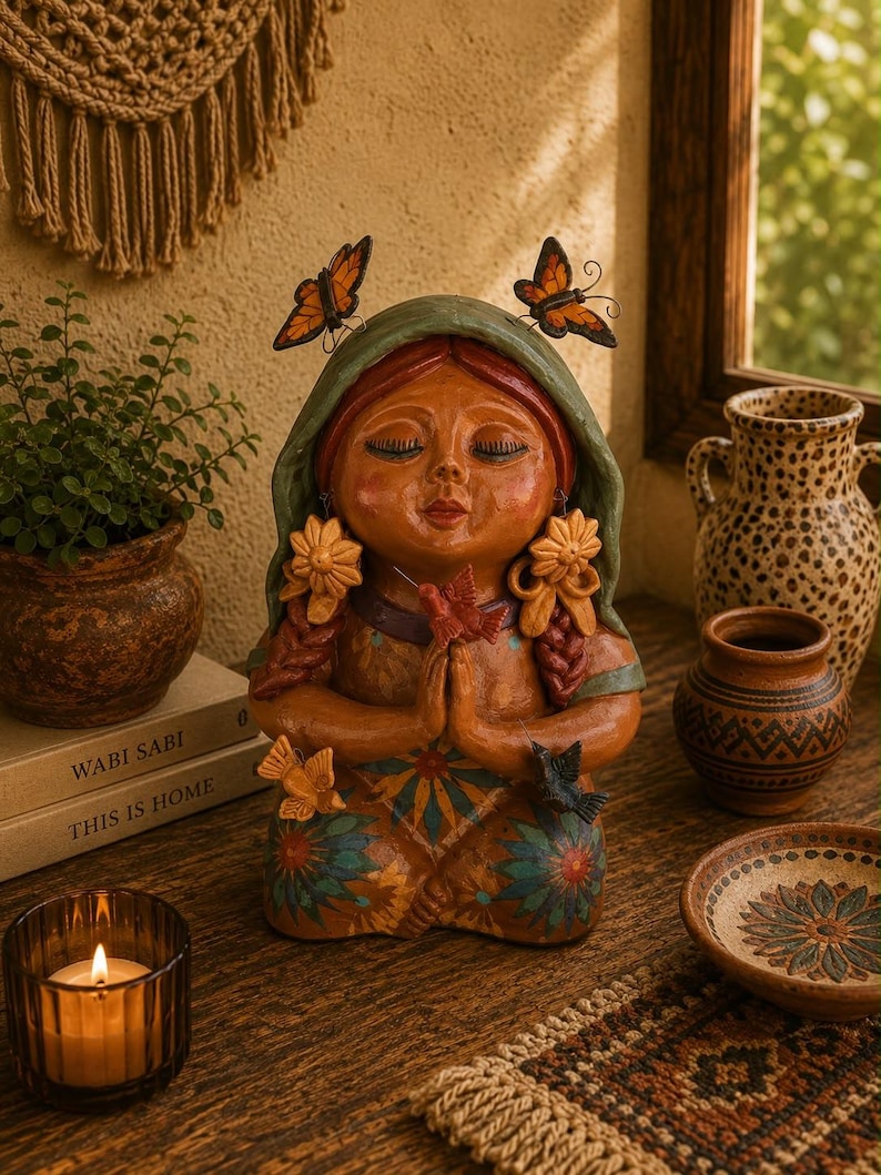 Pachamama-skulptur - Handgjord i Metepec Moder Jord-lerafigur, Spirituell folkkonst 14