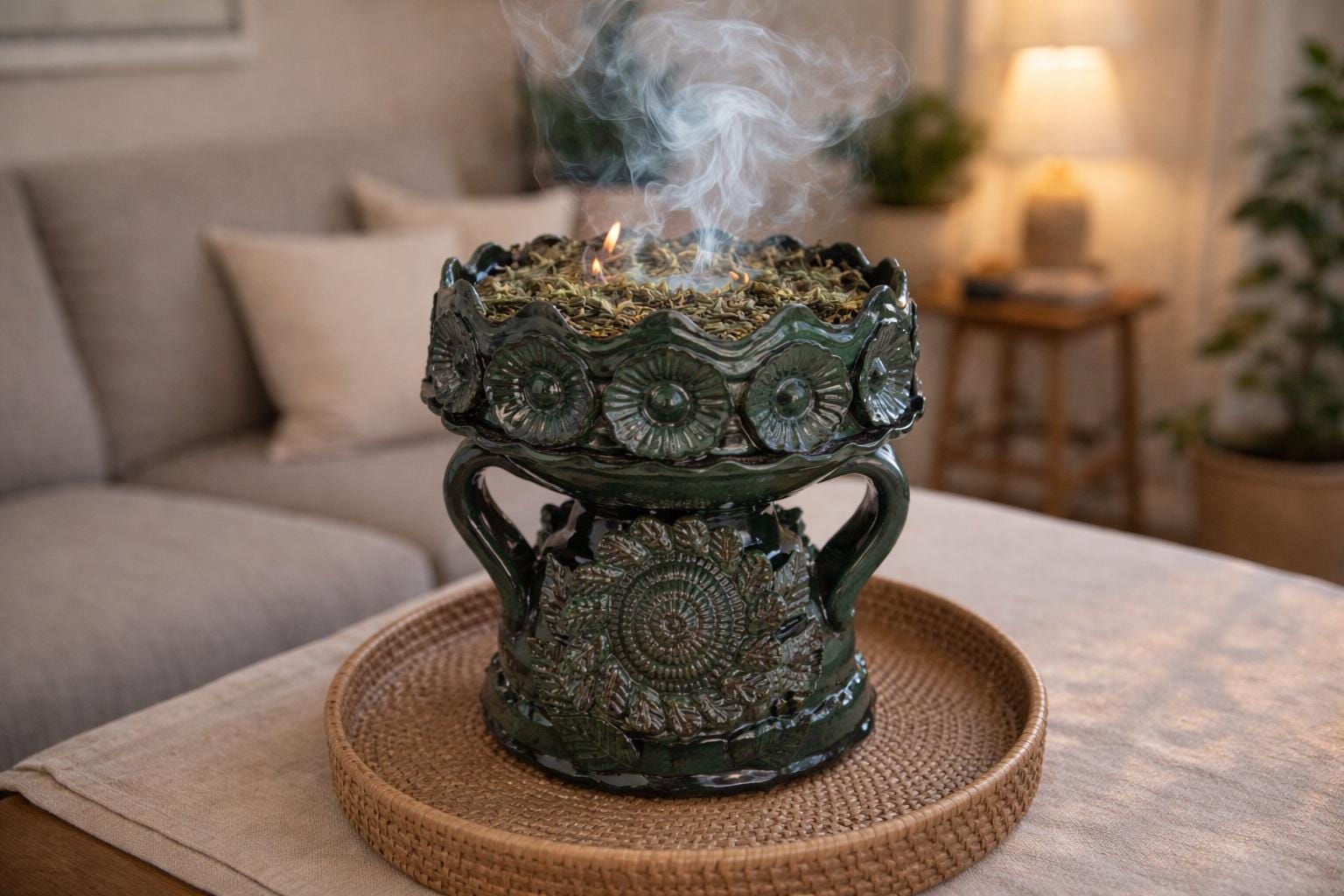 Copal Incense Burner Glazed Michoacán México Handcrarted by
