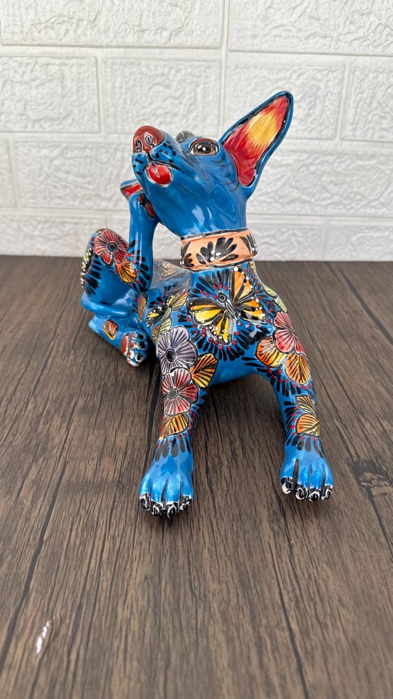 Talavera Xoloitzcuintle, Ceramic Dog, Talavera Pottery, Authentic