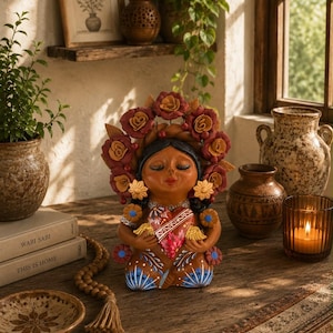 Pachamama-skulptur - Handgjord i Metepec Moder Jord-lerafigur, Spirituell folkkonst 17