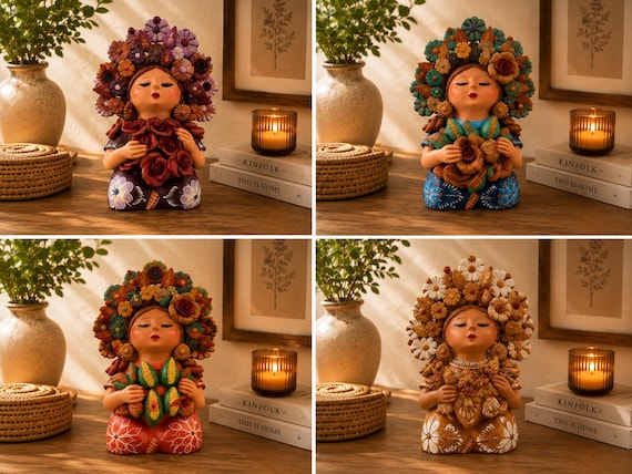 Pachamama Sculpture - Handmade In Metepec Mother Earth Clay Figurine, Spiritual Folk Art