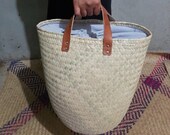 13.77 quot Storage basket, Palm leaf basket, Laundry basket, Plant pot cover, Picnic basket