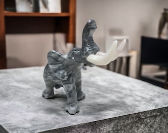 手作り大理石象の彫刻、フィリグリー装飾 - 7インチ - Etsy 日本