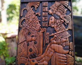 Aztec Art, Mayan art, Mexican painting, Prehispanic, Wood carving, Handcrafted ASK FOR CUSTOMIZE