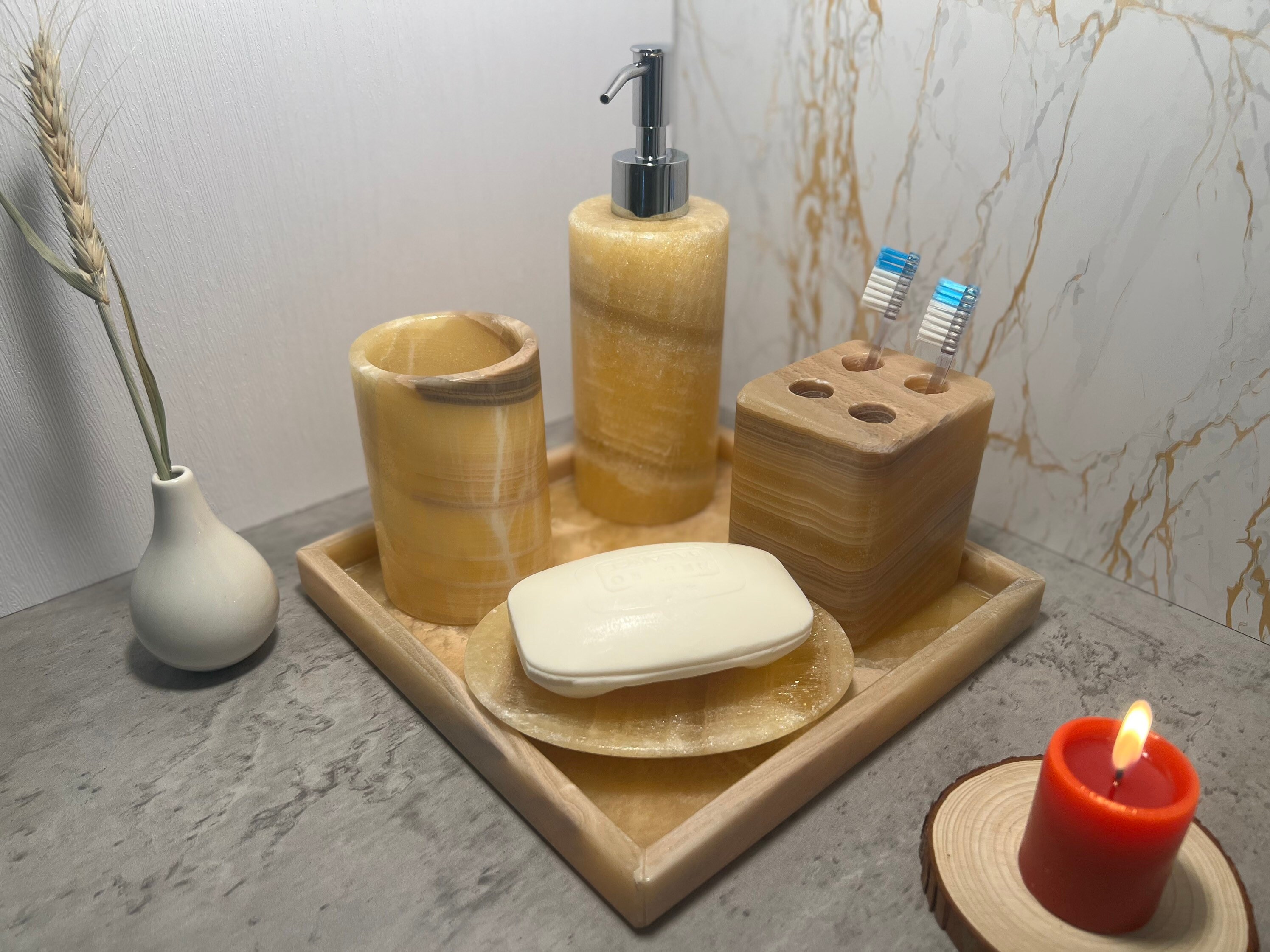 Mason Glazed Stoneware Bathroom Accessories