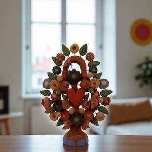 Decorazione messicana dell&#39;albero della vita Michoacán, cuore messicano Árbol De La Vida, cuore decorativo, statua del cuore Decorazioni per la casa realizzate a mano