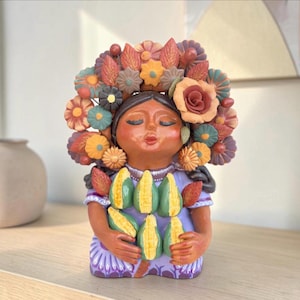 Pachamama-skulptur - Handgjord i Metepec Moder Jord-lerafigur, Spirituell folkkonst 03