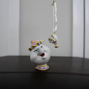 2001 Hallmark Keepsake Ornament Mrs. Potts and Chip | Disney&#39;s Beauty and the Beast | Set of Two