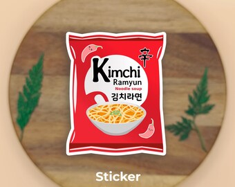 Adesivo Kimchi Ramen coreano - per i fan di Kdrama e Kpop / Akinno Design