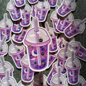 Pegatinas de té de burbujas galáctico coreano - para fans del K-pop y los K-dramas / Diseño Akinno imagen 6