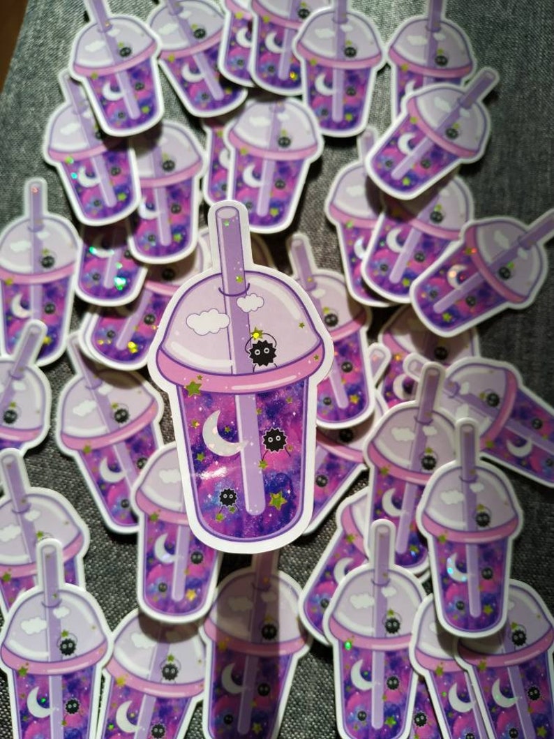 Pegatinas de té de burbujas galáctico coreano - para fans del K-pop y los K-dramas / Diseño Akinno imagen 6