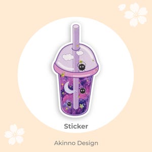 Pegatinas de té de burbujas galáctico coreano - para fans del K-pop y los K-dramas / Diseño Akinno imagen 9