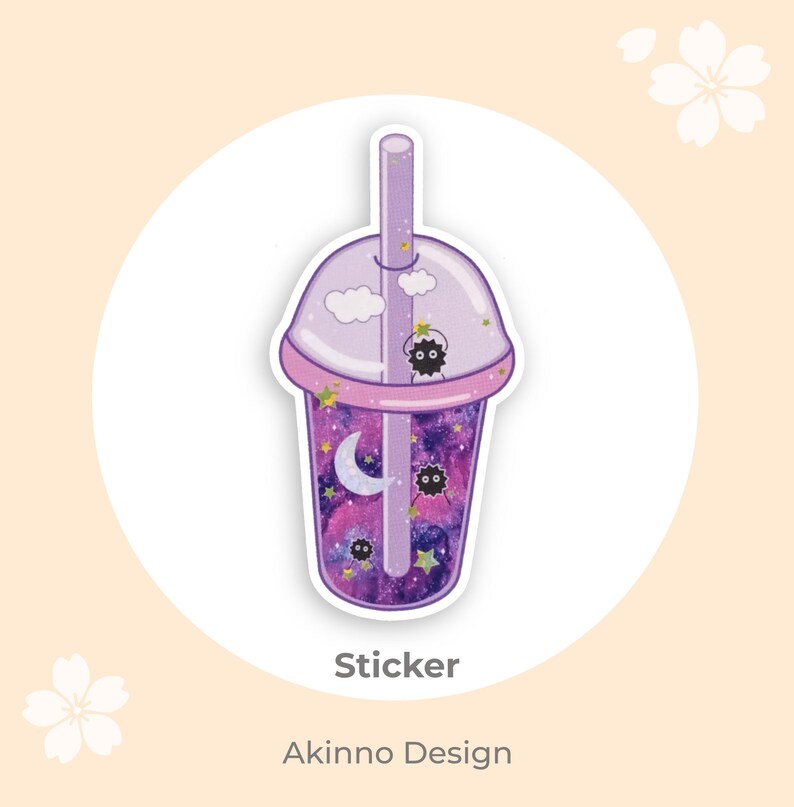 Pegatinas de té de burbujas galáctico coreano - para fans del K-pop y los K-dramas / Diseño Akinno imagen 9