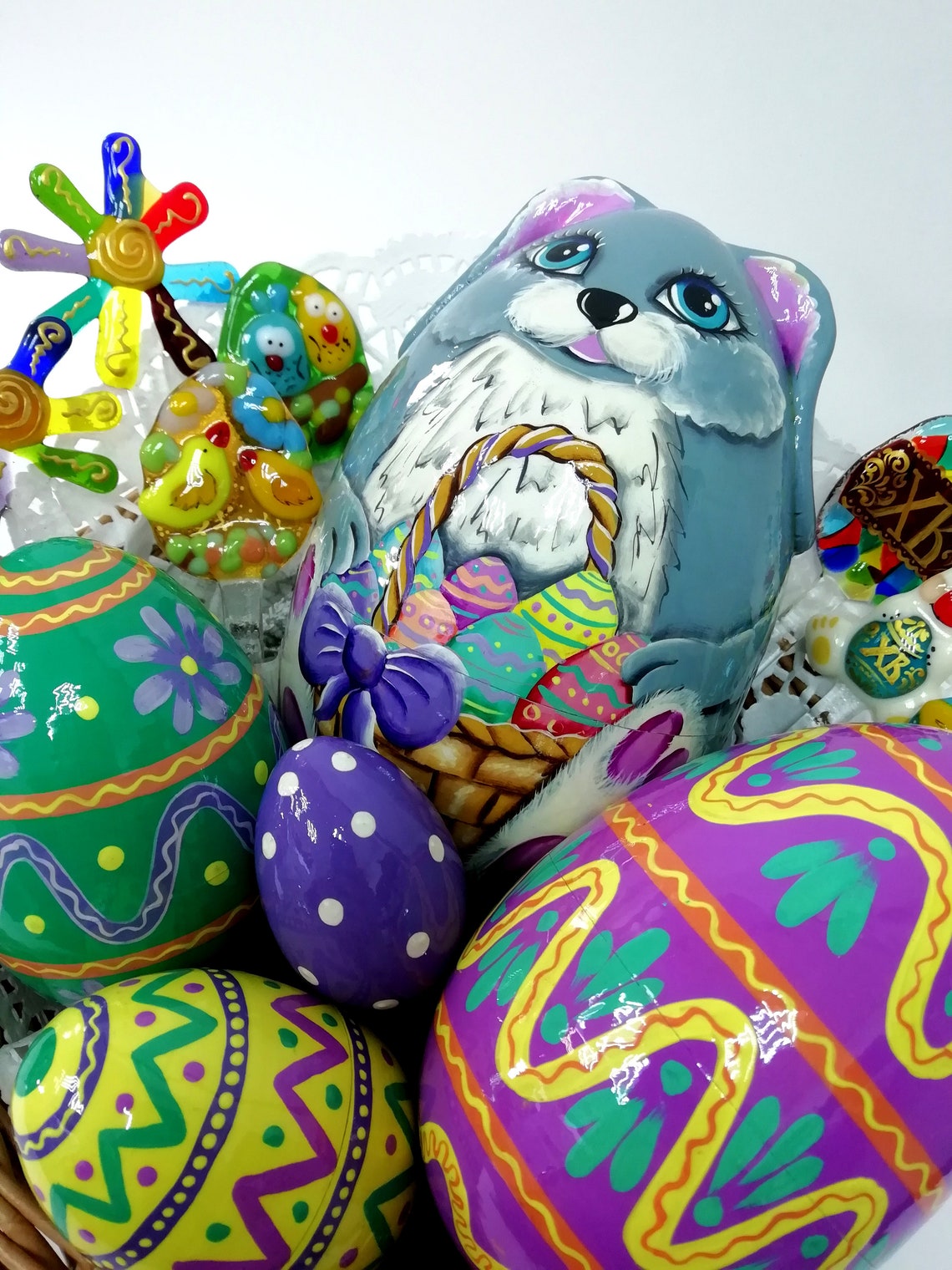 Easter Nesting Dolls Easter Bunny Wooden Easter Eggs Etsy