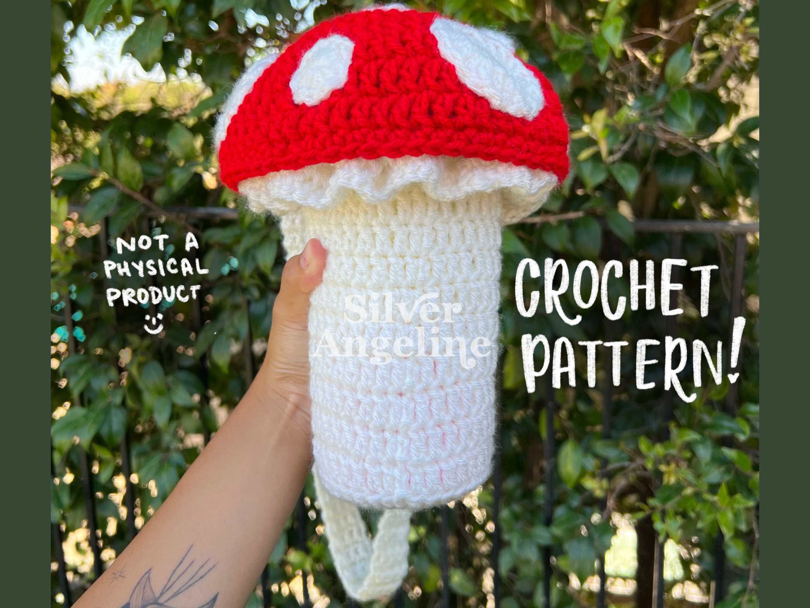 40 Crochet Water Bottle Holder Patterns for On the Go 31 Pattern Mushroom Water Bottle Holder Pouch