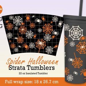 Spider Halloween Svg full wrap for Strata cup 22oz, Spider web svg, Halloween Spider web svg, Halloween svg, Boo svg,File for Cricut SVG PNG