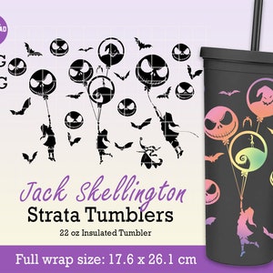 Jack Skellington Svg full wrap for Strata cup 22oz, Halloween svg, Jack sally svg, jack and sally svg, Files for Cricut, SVG l PNG