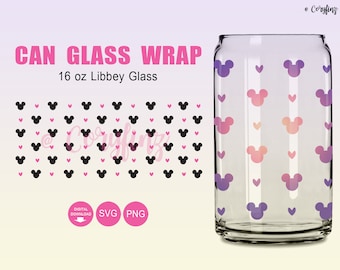 Mouse Glass Wrap Svg, 16oz Libbey Full Wrap Svg, Mickey mouse Wrap Svg, Mickey Wrap Svg, Mickey Svg, Digital Download File for Cricut
