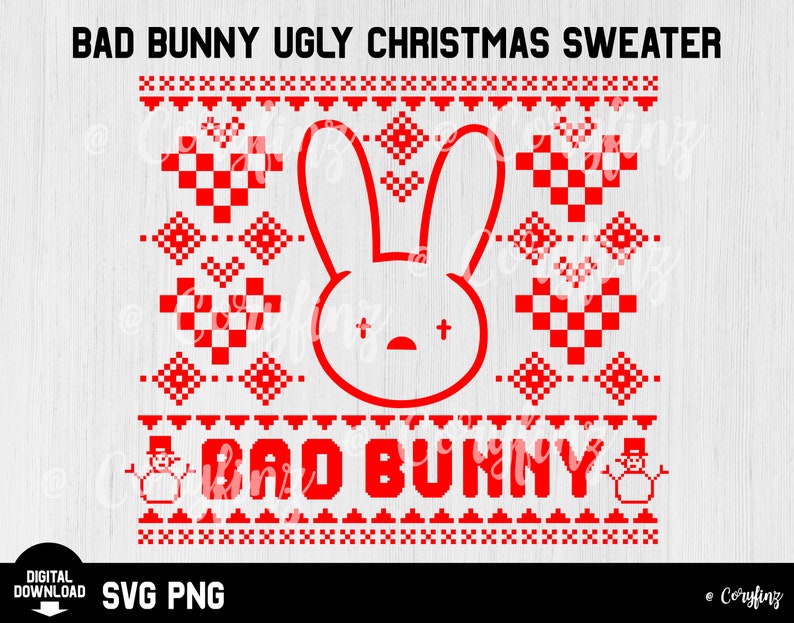 Download Bad Bunny hässliche Weihnachten Pullover Svg bad Bunny Svg ...