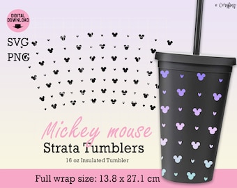 Mouse Strata Svg involucro completo per bicchieri da 16 oz, Topolino Wrap Svg, Mickey Wrap Svg, Mickey Svg, File di download digitale per Cricut
