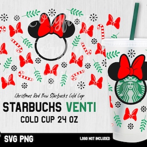 Christmas Red Bow Starbucks Cup Svg, Red Bow Starbucks Cup Svg, Cute Starbuck Wrap svg, DIY Venti Cup Instant Download, Files for Cricut