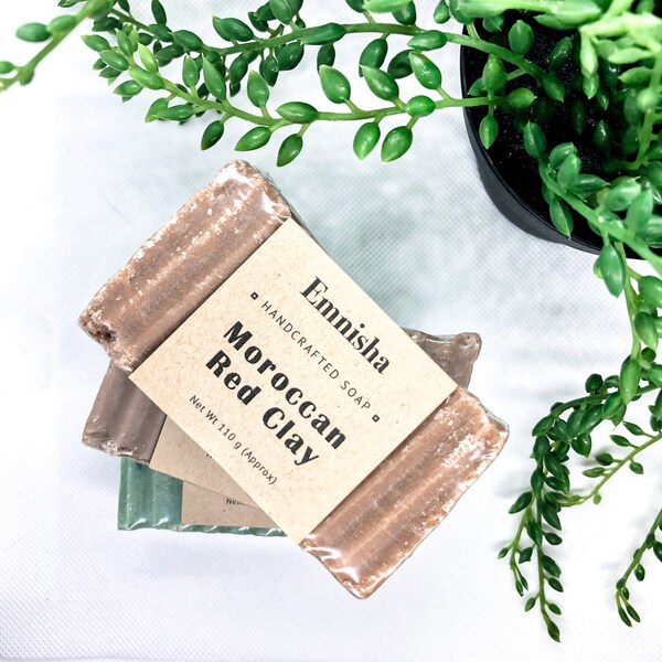 FREE SHIPPING | Moroccan Red Clay Soap | Vegan Soap