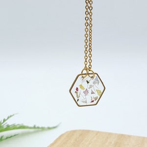 Resin Jewelry- Necklace- wildflowers- Gifts for her-summer- wedding