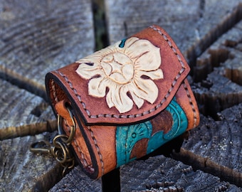 Hand tooled leather AirPod Case, Genuine Leather AirPods cover, Handmade Leather carved AirPod case, EarPods Case, Custom carved AirPod case