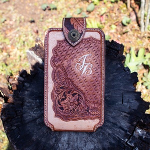 Custodia per telefono in pelle personalizzata/Custodia per telefono in pelle lavorata/Custodia per telefono cellulare occidentale/Custodia per telefono cowboy/Custodia per fondina per smartphone/Regalo per il giorno del papà