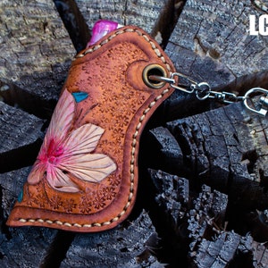 Handmade Leather Carving Lighter Case,Hand tooled Lighter Case,Personalized Lighter cover,Western & cowboy lighter case,Lighter Case Keyring image 6