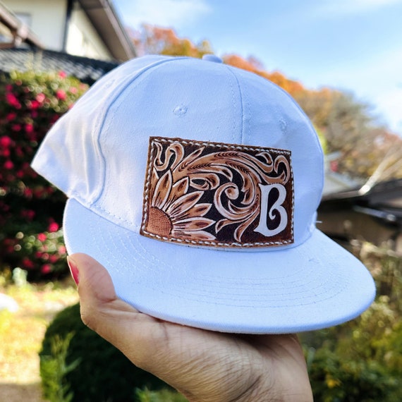 Tooled Leather Cap,customizable Cap,cowboy Leather Cap,western 