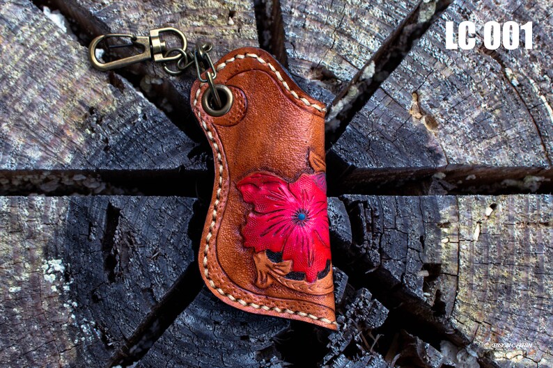 Handmade Leather Carving Lighter Case,Hand tooled Lighter Case,Personalized Lighter cover,Western & cowboy lighter case,Lighter Case Keyring image 5