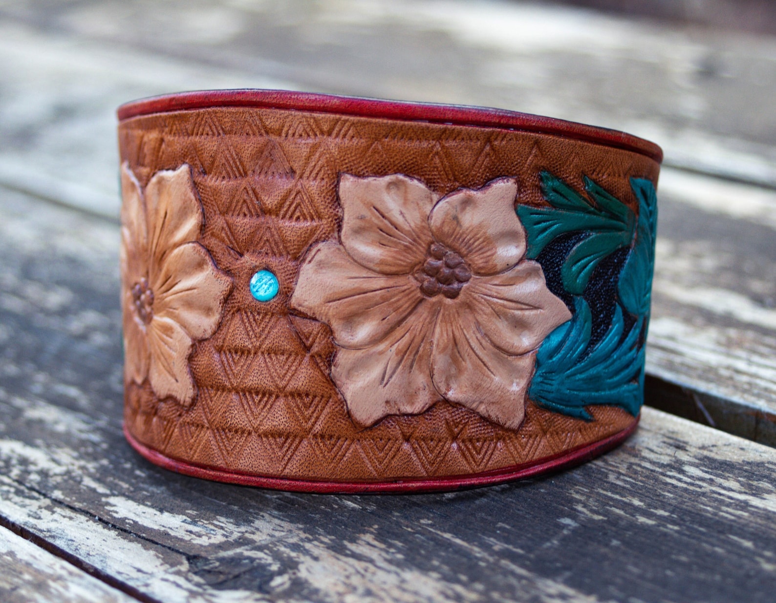 Custom Tooled Leather Bracelet Hand Carved Women's Etsy Canada