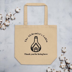 Borsa da viaggio "La cabina dell'alchimista", borsa letteraria in cotone biologico, regalo per scrittori.