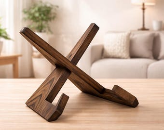 Wood Display Stand - Tabletop Display Stand - Plate Display Stand - Picture Frame Stand - Wood Plate Holder - Rustic Wooden Decor