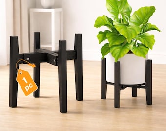 Bamboo Plant Stand - Indoor Plant Stand - Plant Display Stand - Mid Century Plant Stand - Adjustable Plant Stand - Modern Home Decor