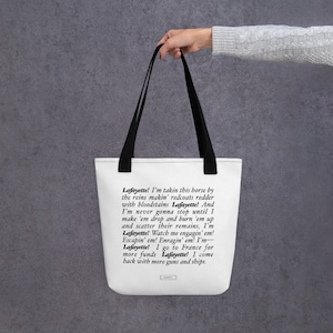 Hamilton Tote Bag: Lafayette / Guns and Ships Lyrics - HamilFan Collection