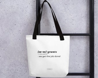 Hamilton Tote Bag: Immigrants We Get The Job Done / Yorktown Lyrics - Tote Bag