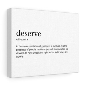 Deserve Definition Printable Wall Art, Deserve Poster, Deserve Quote, Deserve Affirmation, Deserve Wall Decor