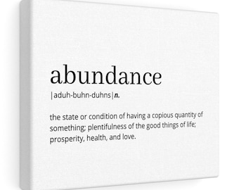 Abundance Definition Printable Wall Art, Abundance Poster, Abundance Quote, Abundance Digital Print, Mindset Printable Art, Mimalist Quote