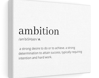 Ambition Definition, Printable Wall Art, Ambition Poster, Ambition Quote Art, Ambition Printable, New Home Gift, Wall Decor