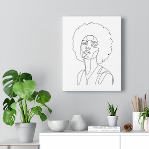 African American Art, Black Woman Art, Woman Line drawing, Line art print, Female Body One line drawing, Printable wall art