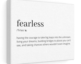 Fearless Definition Printable Wall Art, Fearless Quote, Fearless Poster, Fearless Digital Print, Fearless Affirmation, New Home Gift