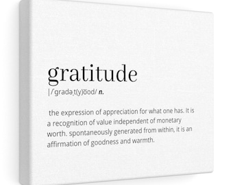 Gratitude Definition Printable Wall Art, Gratitude Poster, Gratitude Quote, Gratitude Print, Motivating Words, New Home Gift