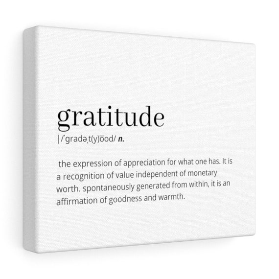 Gratitude Definition Printable Wall Art Gratitude Poster Etsy