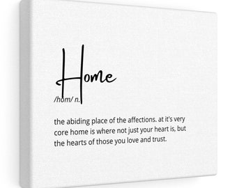 Home Definition Wall Art, Minimalist Quote Print (Digital Download)