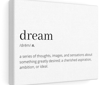 Dream Definition Printable, Dream Wall Art, Dream Quote, Dream Poster, Dictionary Art, Home Office Wall Art, New Home Gift, Modern Decor