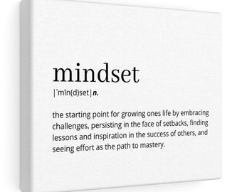 Mindset Definition - Printable Mindset Wall Art, Mindset Quote, Mindset Poster, Mindset Digital Print